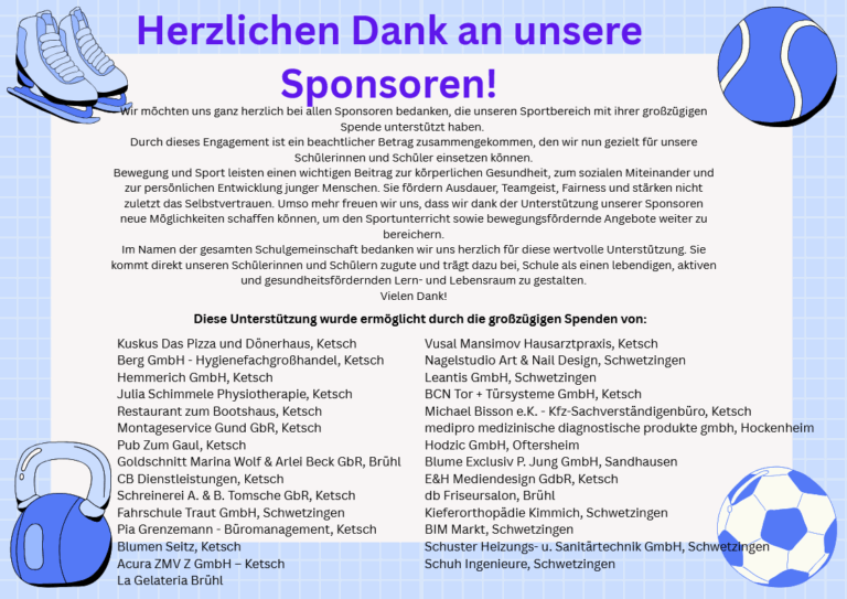 Herzlichen Dank an unsere Sponsoren!